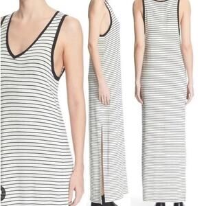 ATM Anthony Thomas Melillo Striped Jersey Tank Dress
